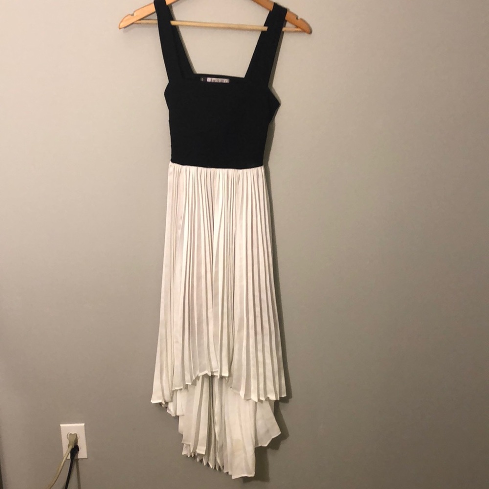 Black and white high low dress
